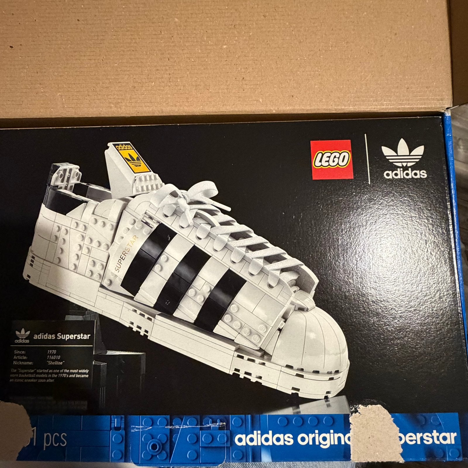 LEGO x Adidas Originals Superstar 10282 – 731 pcs, Verzenden, Zo goed als nieuw, Inclusief instructies, Lego