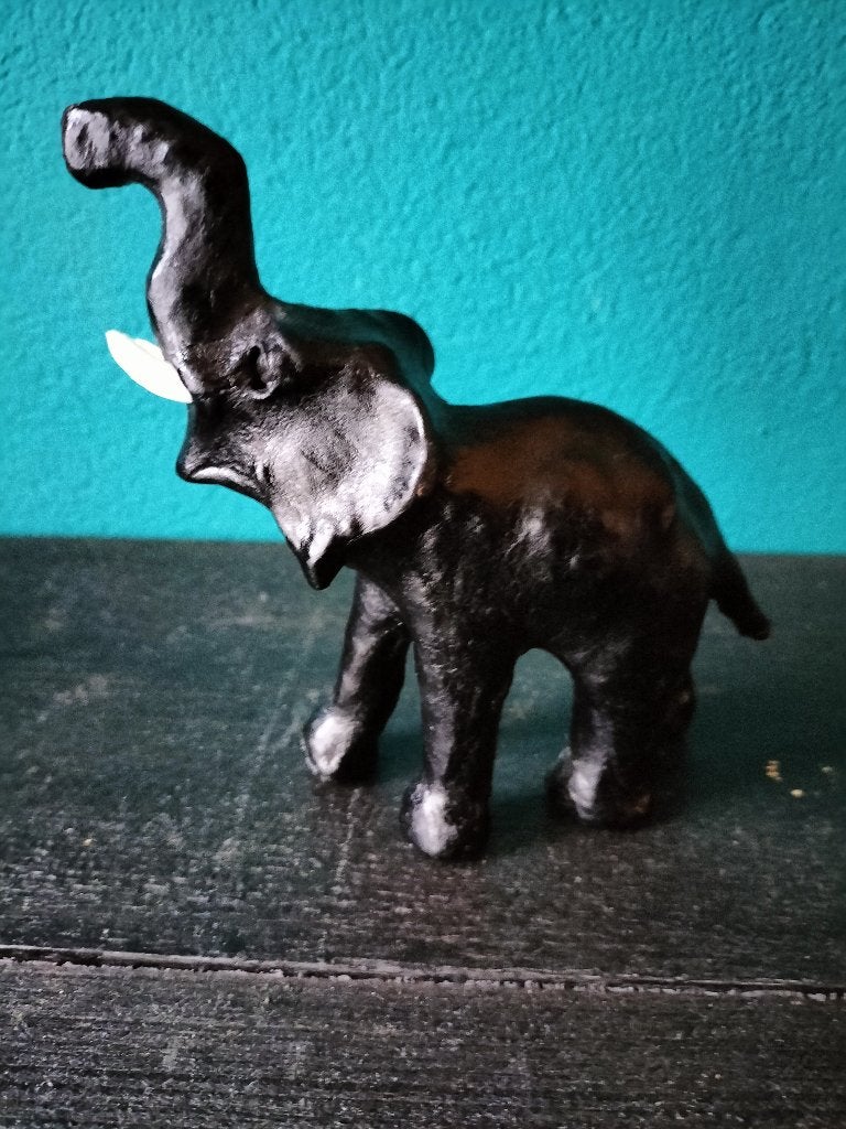 Olifant van leer, 15 cm, Antiek en Kunst, Ophalen of Verzenden