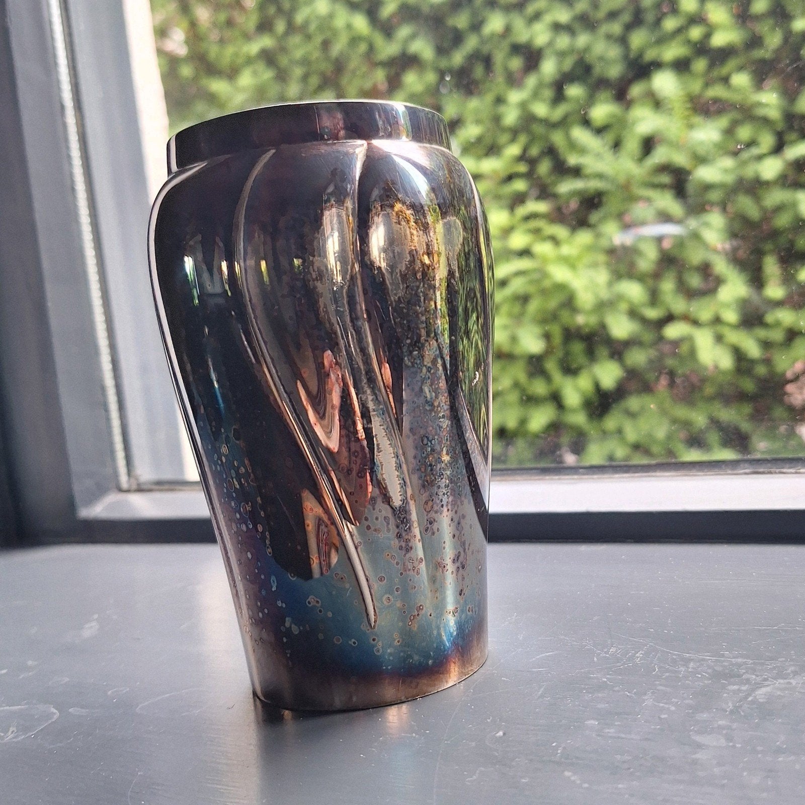 Verzilverde WMF vaas met ikora techniek. jaren 20,  Artdeco, Ophalen of Verzenden