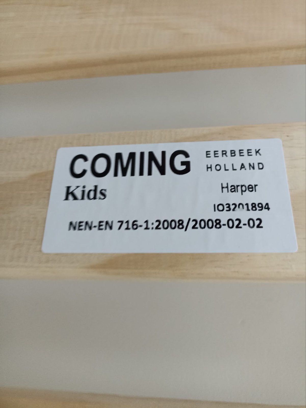 Coming Kids Harper Ledikant - Zwart/Naturel incl matras etc, Ophalen, Zo goed als nieuw, Ledikant