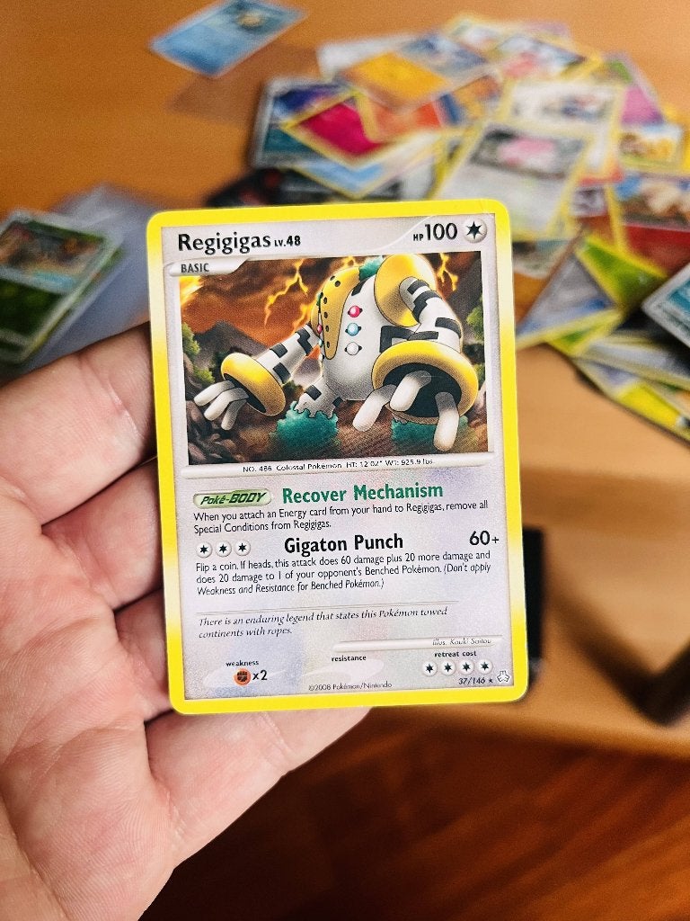 Regigigas 37/146 Legends Awakened Pokemon, Ophalen of Verzenden, Zo goed als nieuw, Losse kaart, Foil