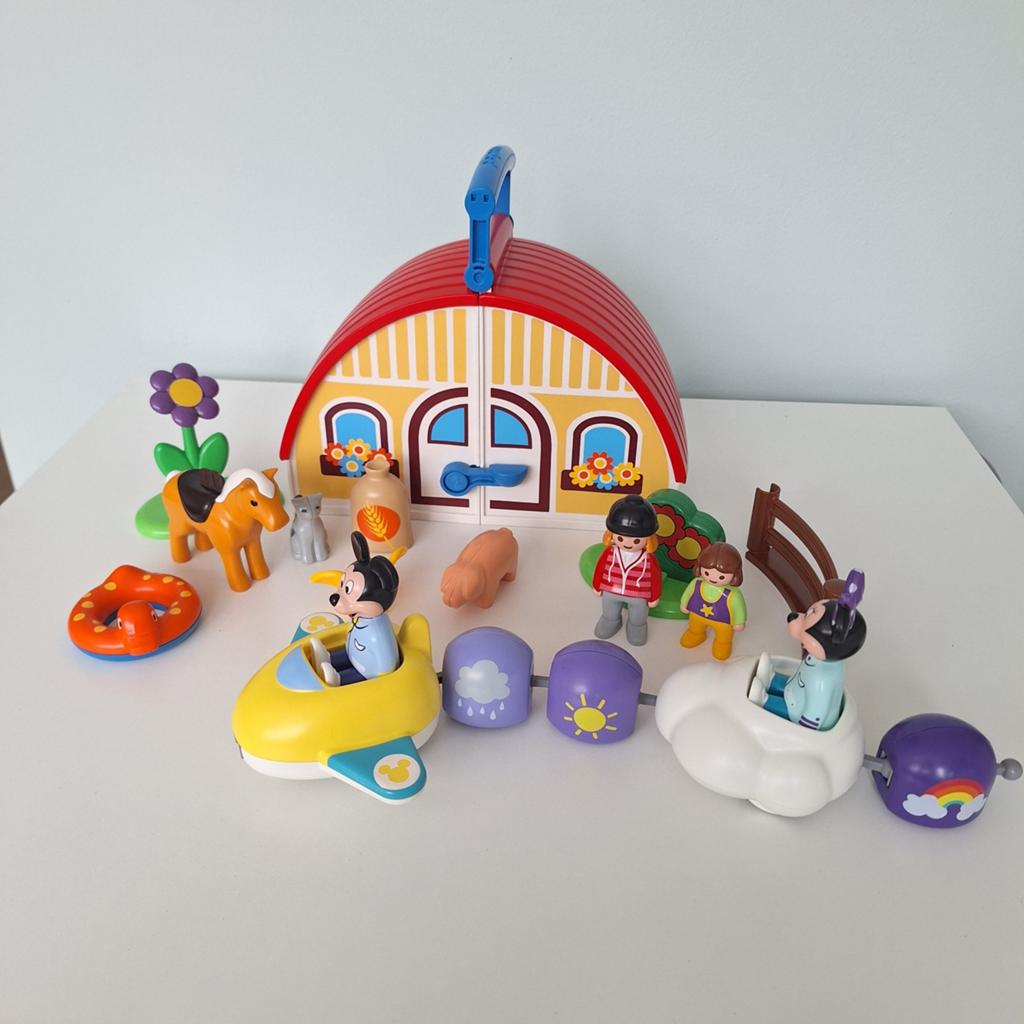 Playmobil 123 meeneem boerderij en Mickey mouse, Kinderen en Baby's, Speelgoed | Playmobil, Ophalen of Verzenden, Zo goed als nieuw