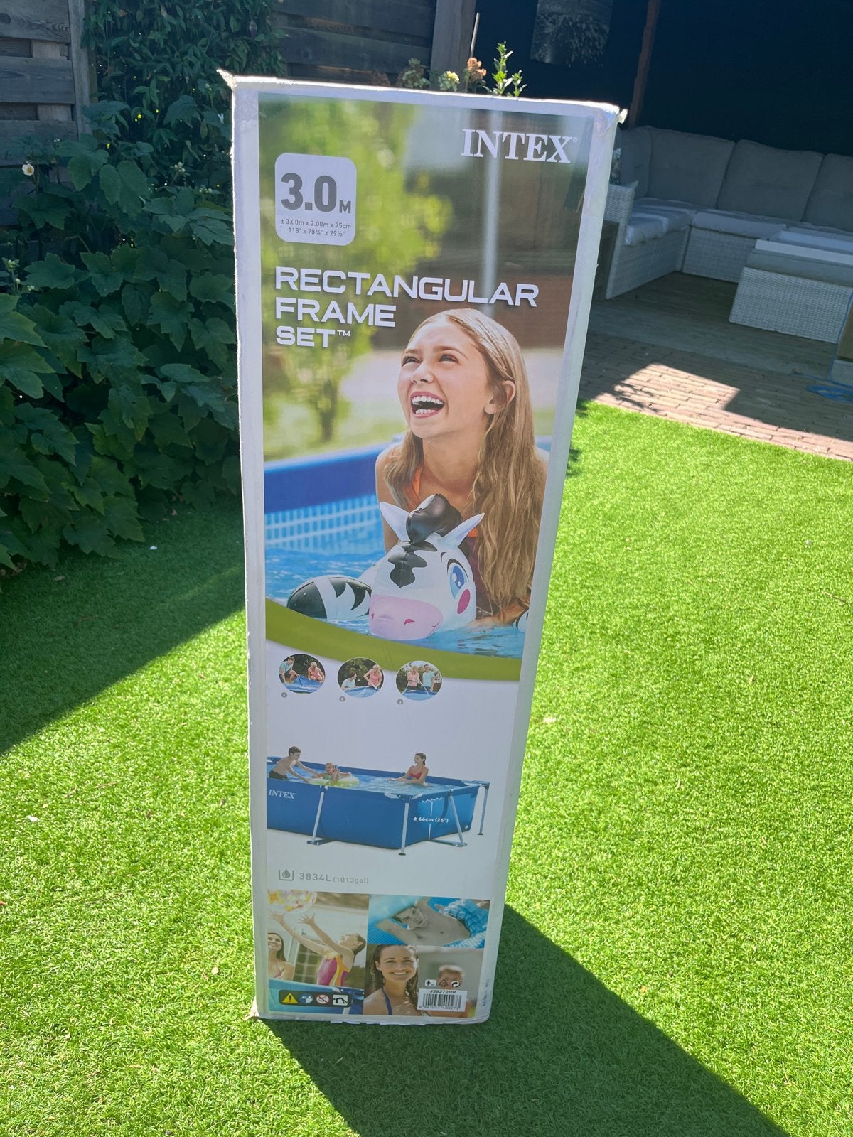 Intex Rectangular Frame Zwembad 3.0M - Gebruikt, Ophalen, Gebruikt, Minder dan 80 cm, Minder dan 200 cm