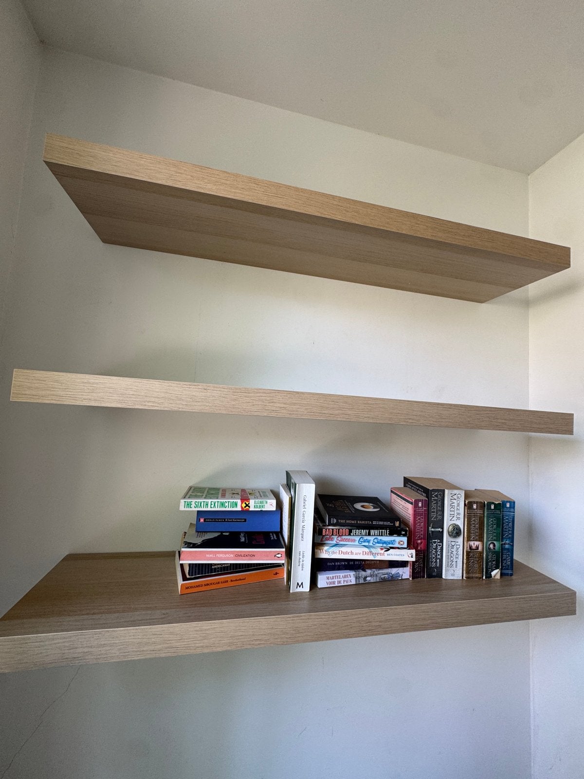 Set van 3 IKEA Lack zwevende planken, beige, 110x26cm, Huis en Inrichting, Woonaccessoires | Wandplanken en Boekenplanken, Ophalen