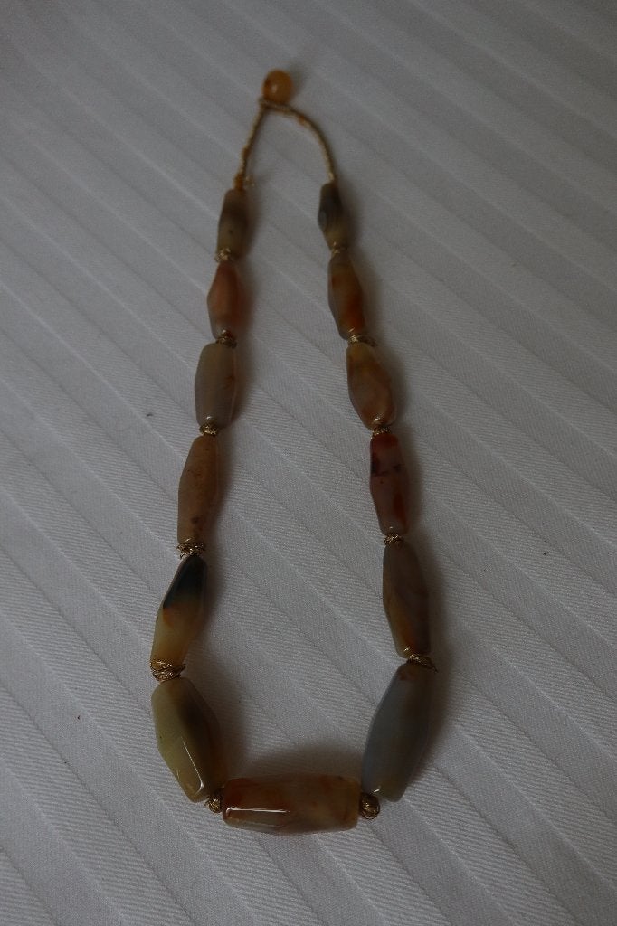 Vintage Art Deco stijl agaat ketting, Ophalen of Verzenden, Dames
