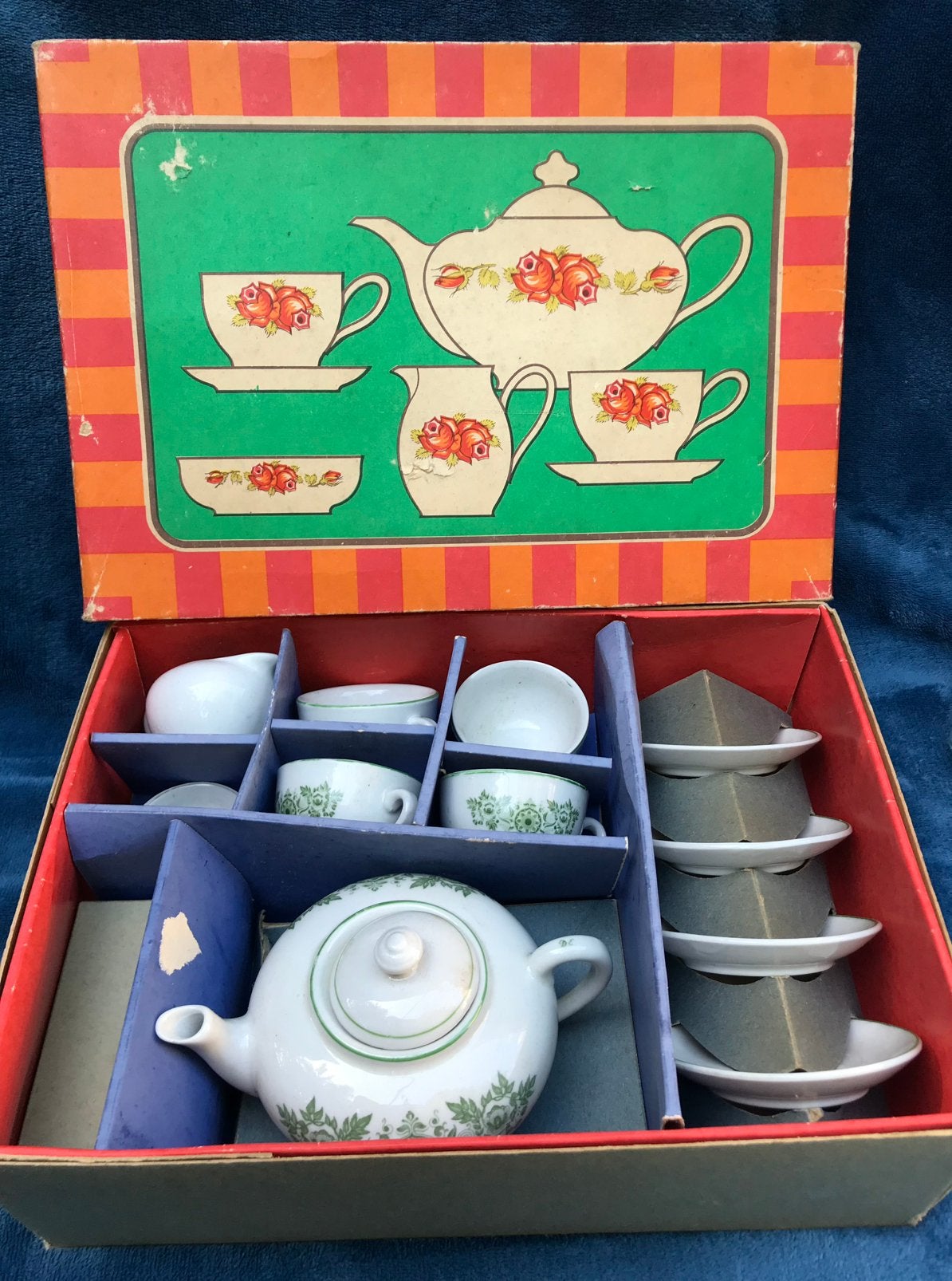 10-delige douwe egberts miniatuur thee set in doos, Antiek en Kunst, Ophalen of Verzenden