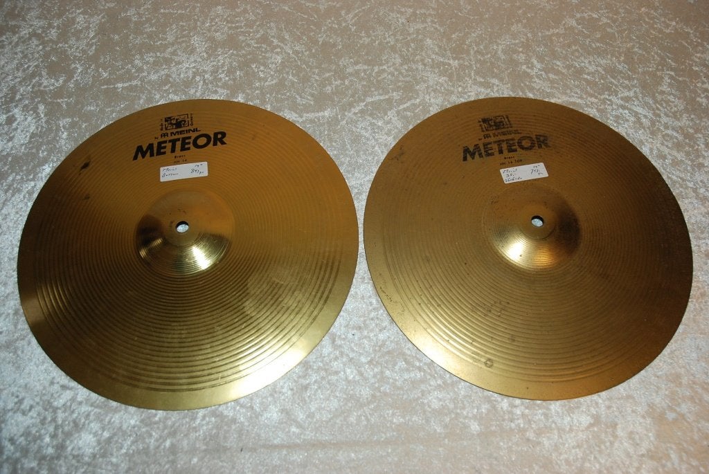 Meinl Meteor hihats 757/849gr 14 inch  <26261180>, Gebruikt, ., Drums of Percussie, Ophalen of Verzenden