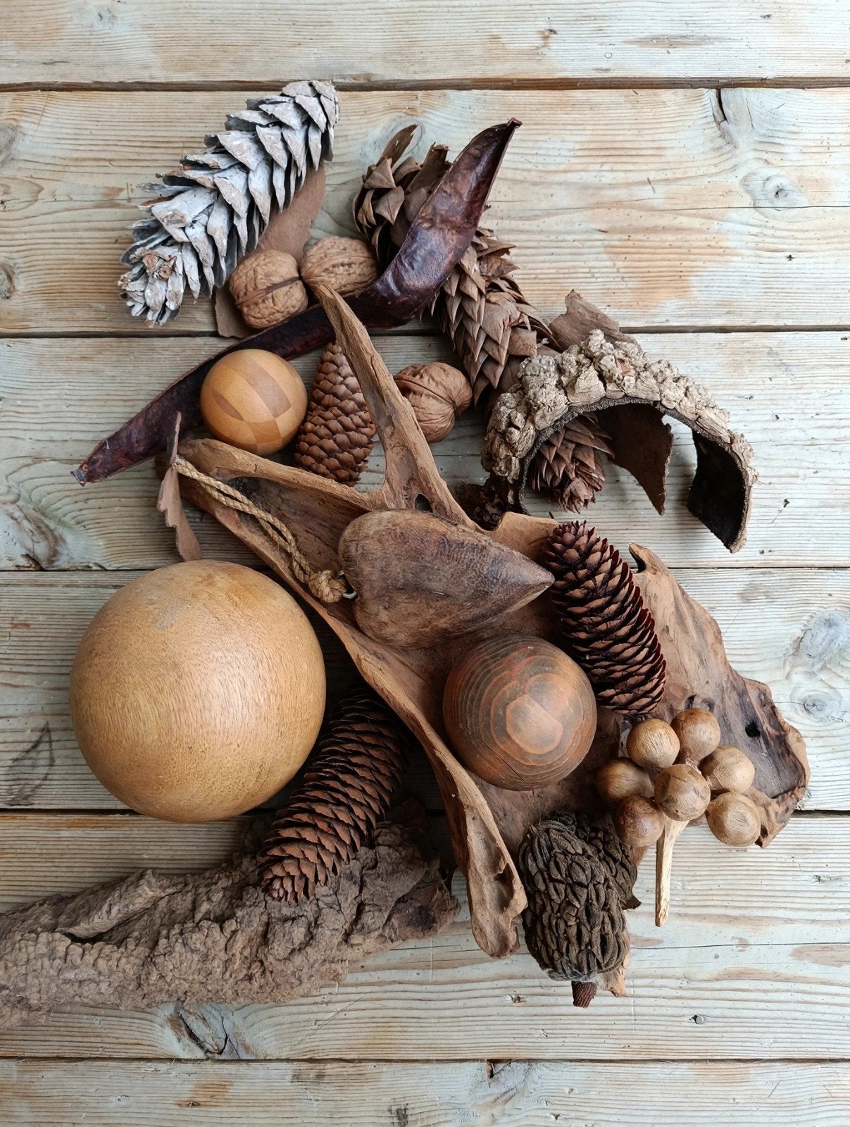 Decoratieve set van natuurlijke materialen, Ophalen of Verzenden, Natuurlijk materiaal, Bruin, Landelijk