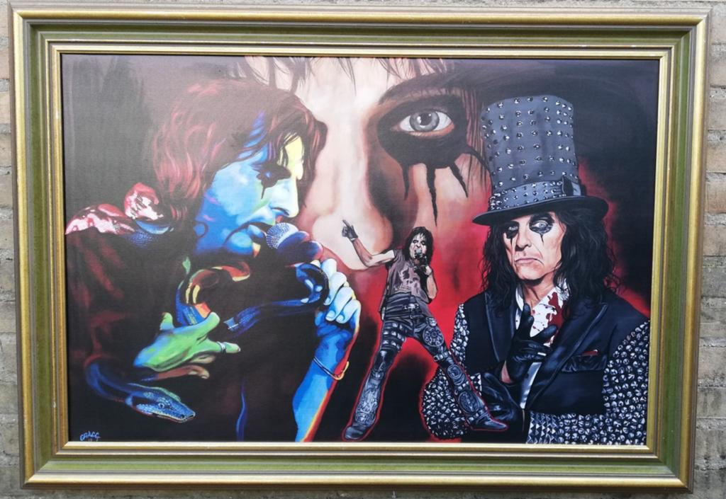 Alice Cooper. Art print. 100/75 cm., Verzamelen, Ophalen, Nieuw, Poster, Artwork of Schilderij