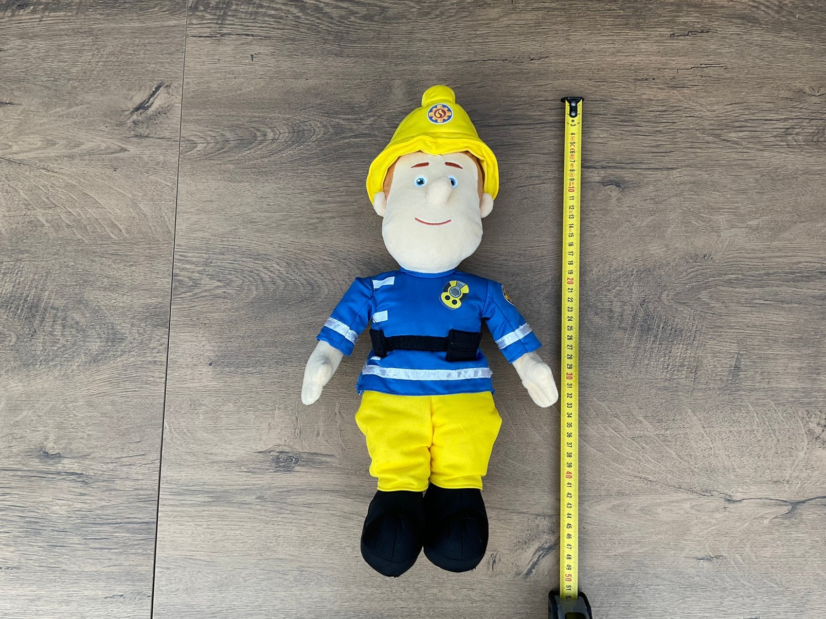 Zgan grote brandweerman Sam knuffel. Niet kapot. Ca 45cm, Ophalen, Overige figuren, Zo goed als nieuw, Beeldje of Figuurtje