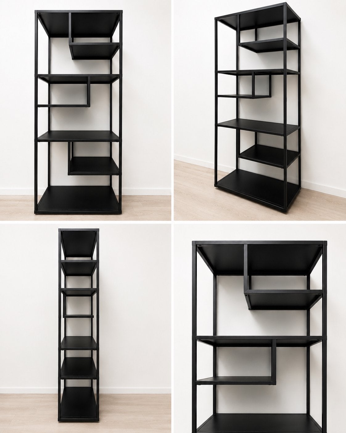 Zwart metalen vakkenkast - 188x85,2x35 cm, Huis en Inrichting, Kasten | Wandmeubels, Ophalen, Met plank(en), Gebruikt, Minder dan 150 cm