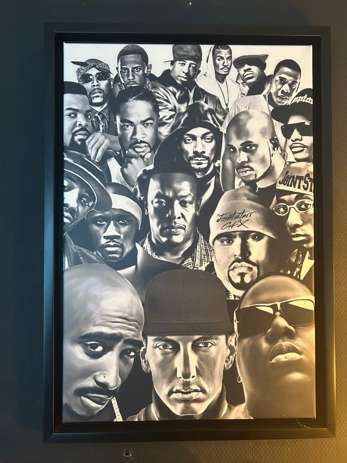 Schildrij hiphop bekende amerikaanse rappers, Ophalen of Verzenden, Zo goed als nieuw