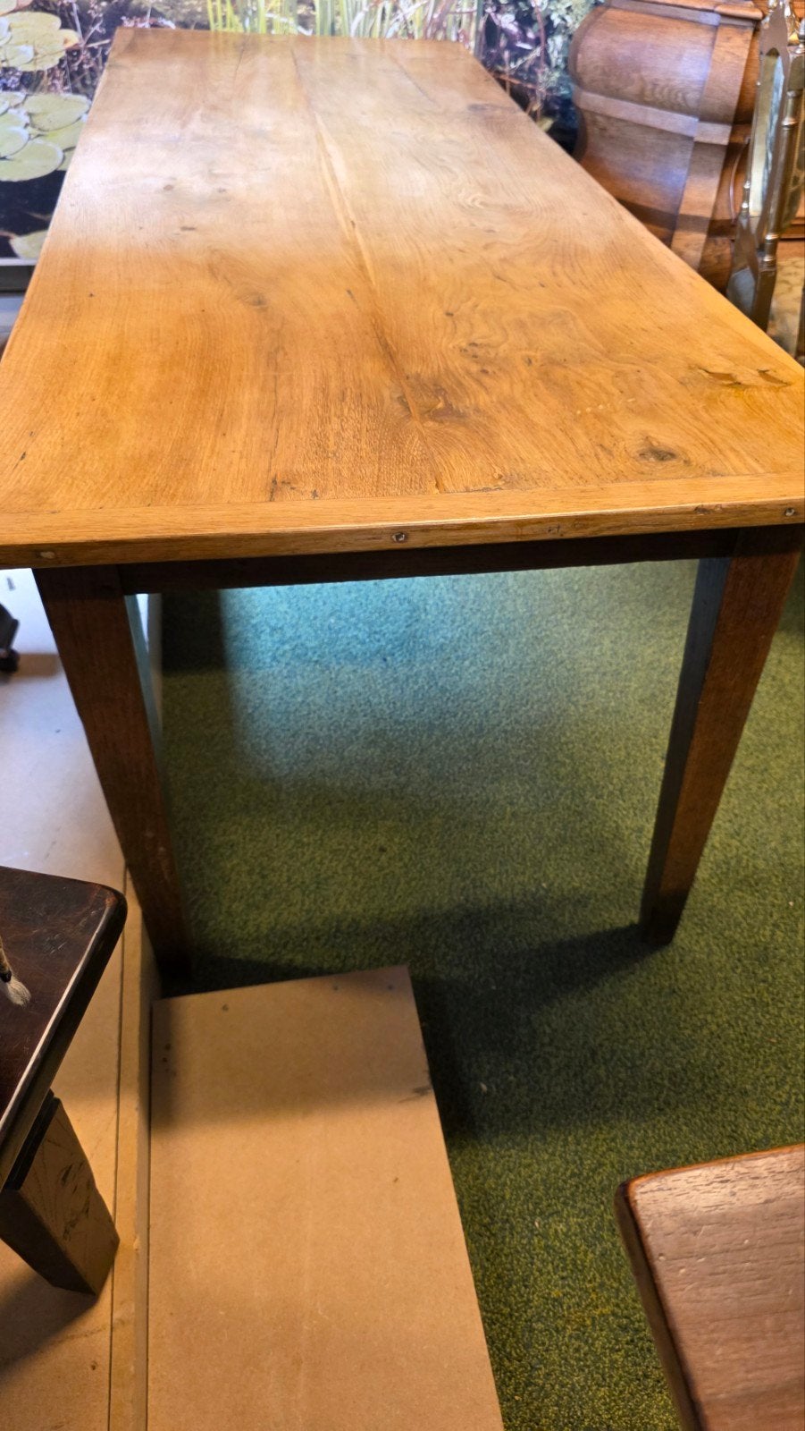 Antieke eikenhouten Franse boeren eetkamertafel, Ophalen