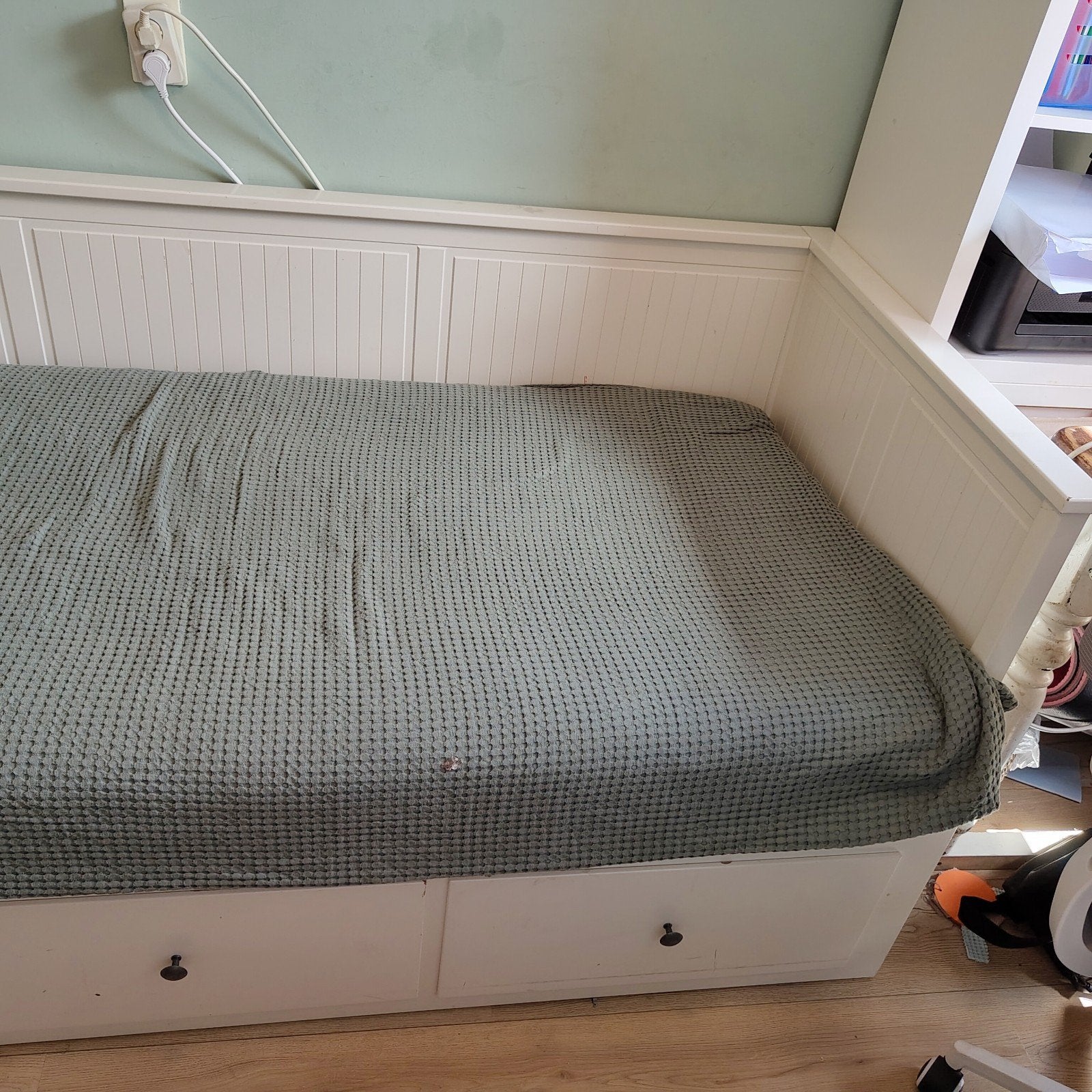 Hemnes uitschuifbaar bed - exclusief matras, Ophalen, Gebruikt, 90 cm, Eenpersoons