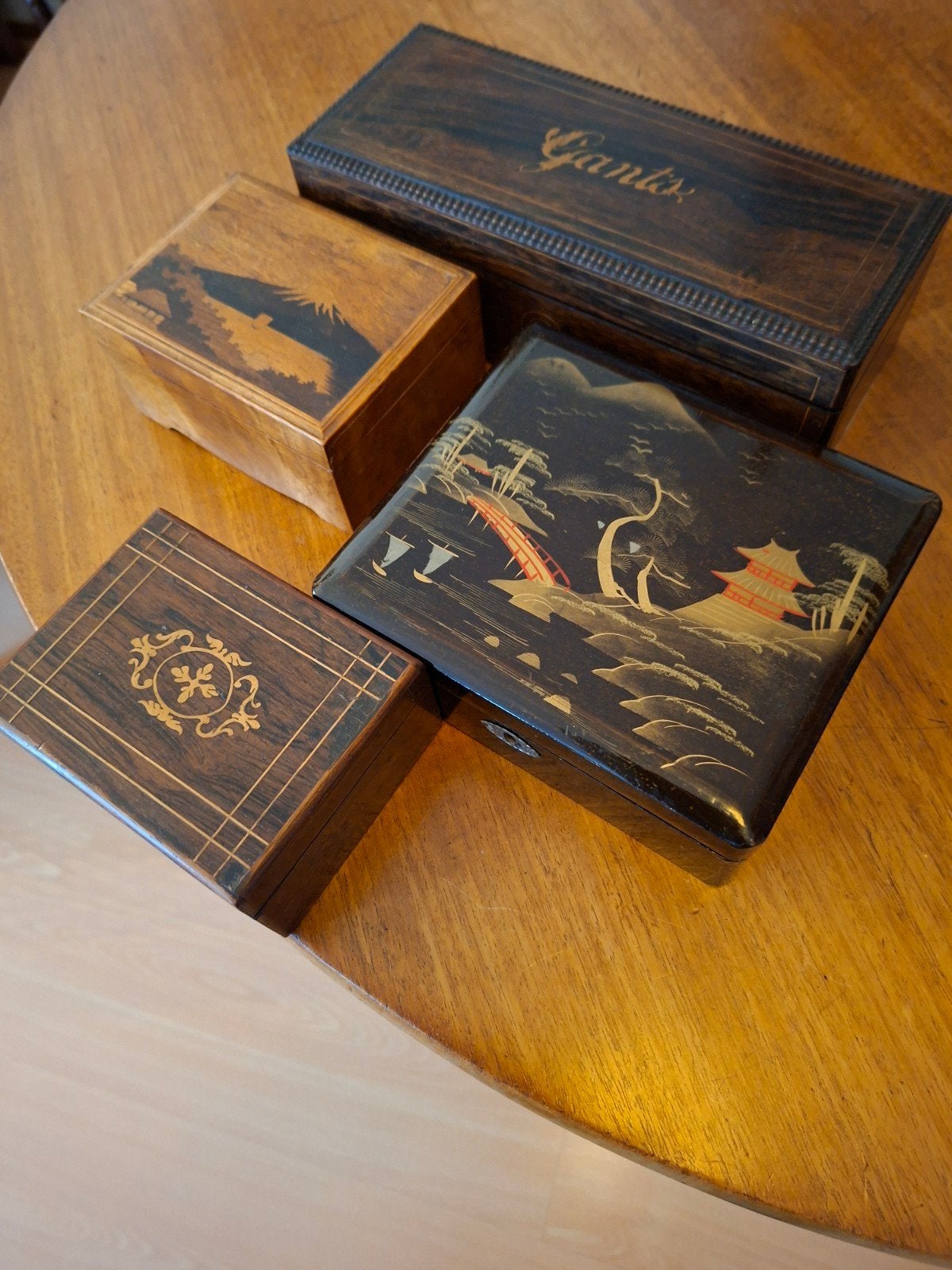 4 antieke kistjes, Ophalen of Verzenden
