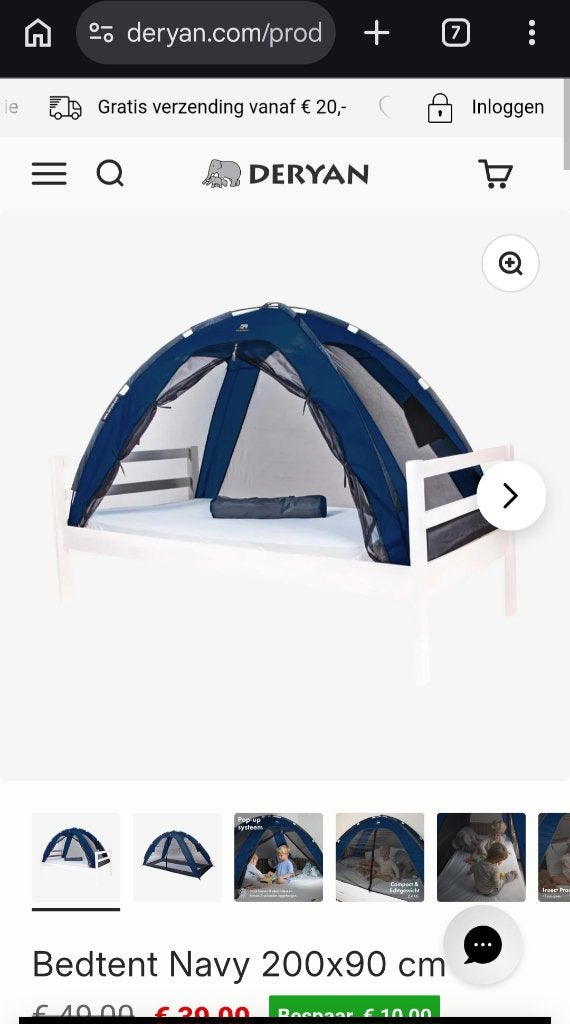 Deryan klamboe tentje (blauw), Ophalen, Nieuw, Overige typen