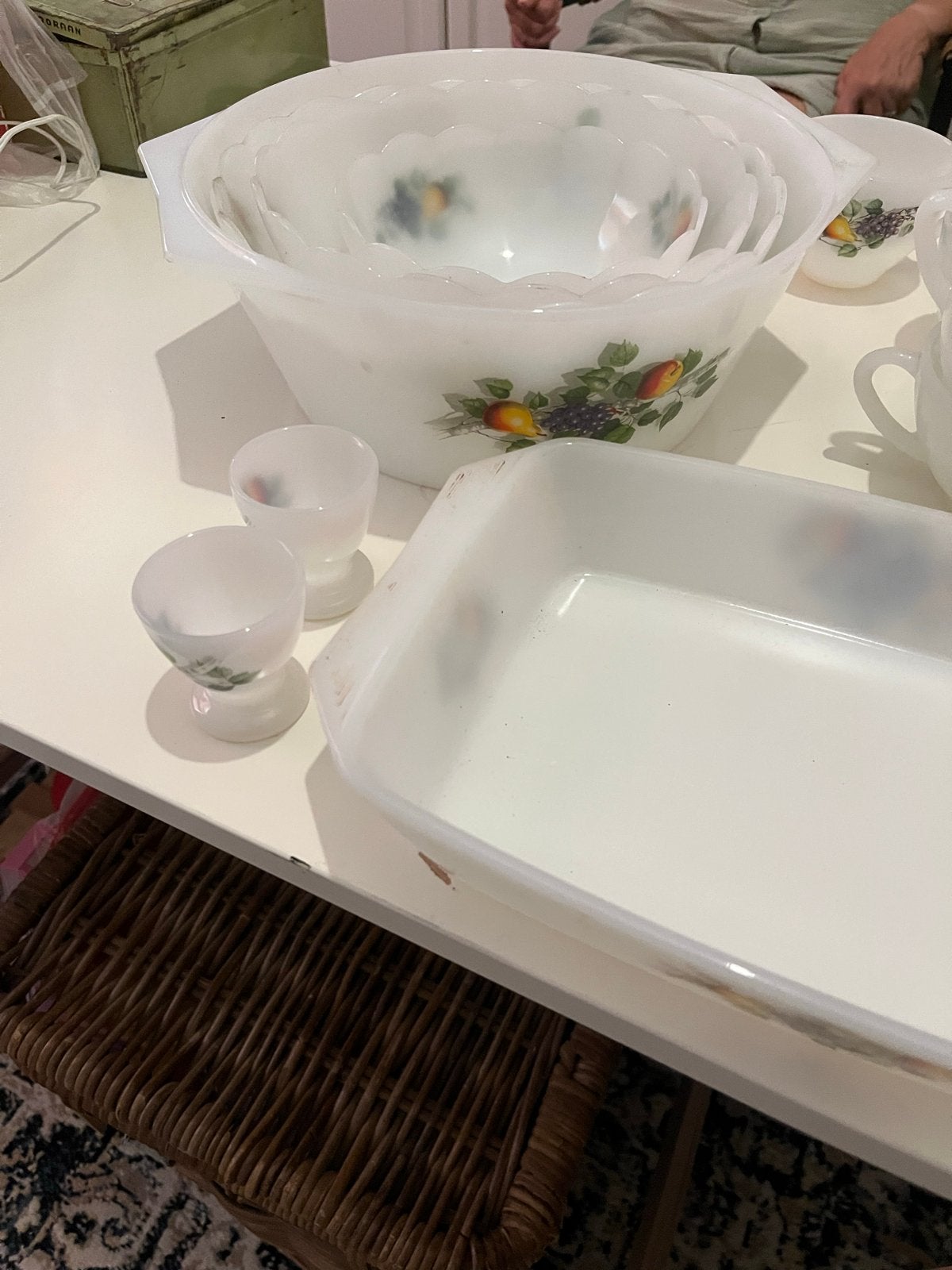 Vintage Arcopal Servies Set - Fruits & Bloemen Decor, Ophalen of Verzenden