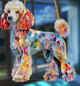 glas in lood look raamhanger Labradoodle p.m. 19-20cm, Kinderen en Baby's, Verzenden, Nieuw