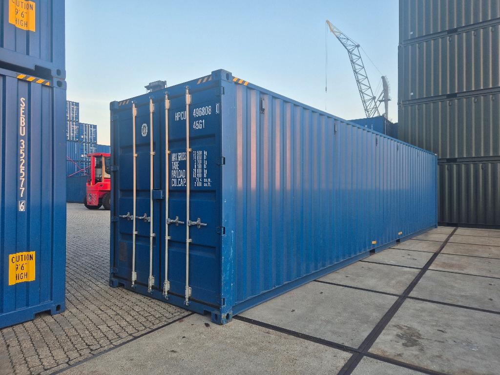 40ft zeecontainer HighCube, blauw RAL 5010, Ophalen of Verzenden