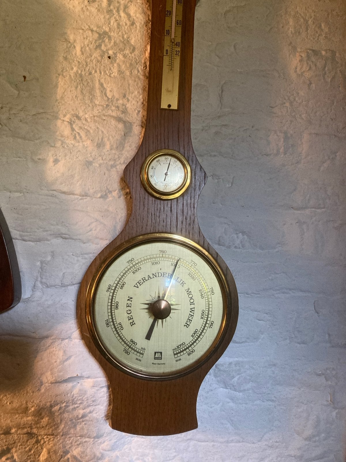 Vintage Weerstation: Barometer, Hygrometer, Thermometer Eike, Ophalen of Verzenden, Gebruikt, Weerstation
