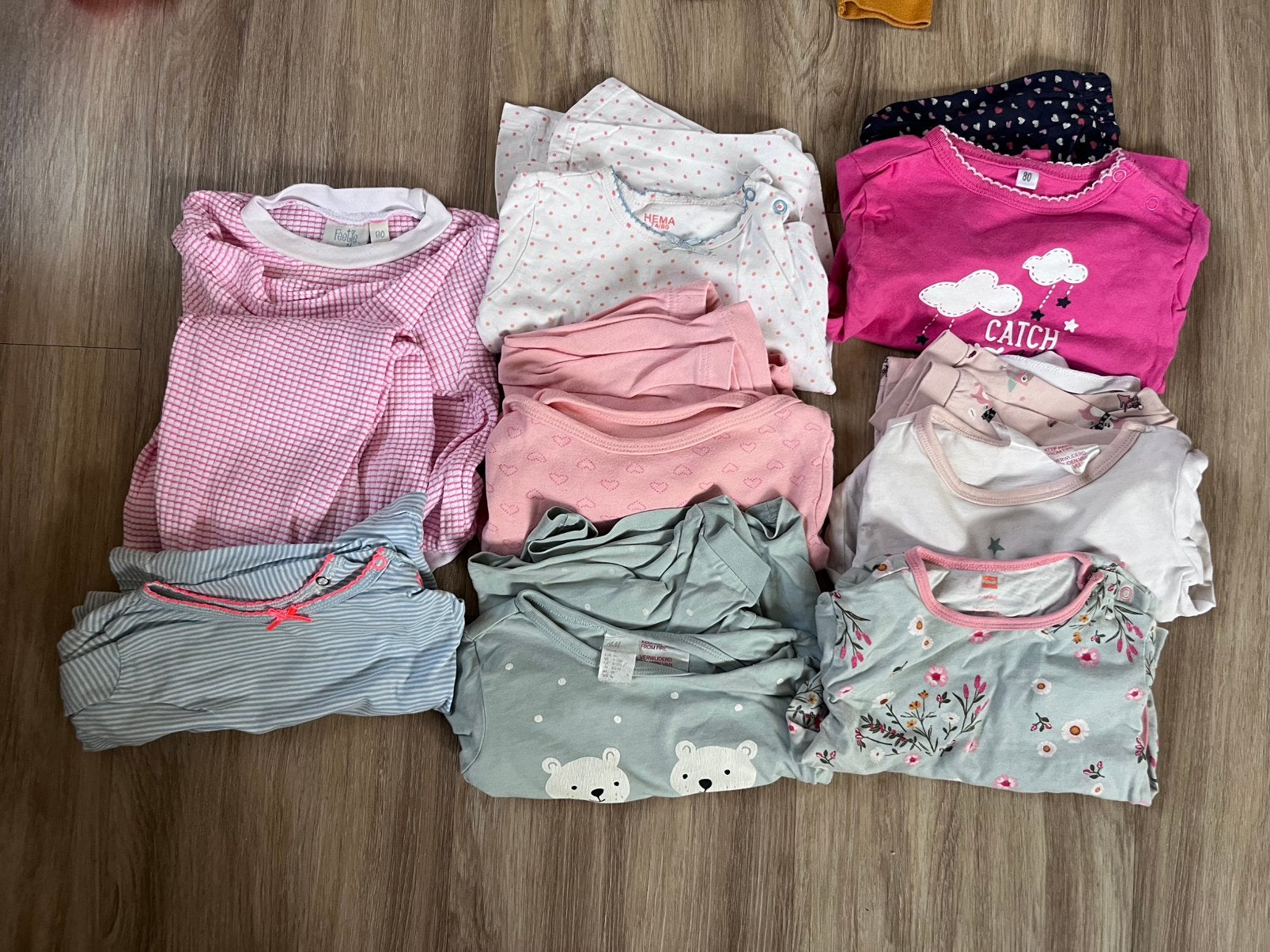 Pakket lange pyjama’s meisje maat 74/80 najaar/winter, Ophalen of Verzenden, Gebruikt, Meisje, Nacht- of Onderkleding