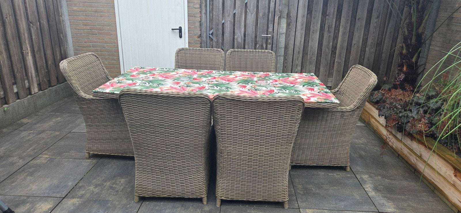 6 persoons tuinset 300 euro, Tuin en Terras, Ophalen, Kunststof, Gebruikt, 6 zitplaatsen