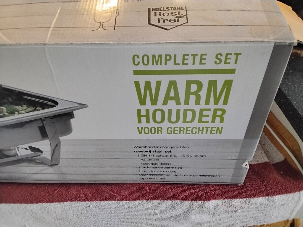 Warmhouder set RVS - Nieuwstaat ( wk voetbal topper ), Ophalen, Overige typen, Metaal, Overige merken