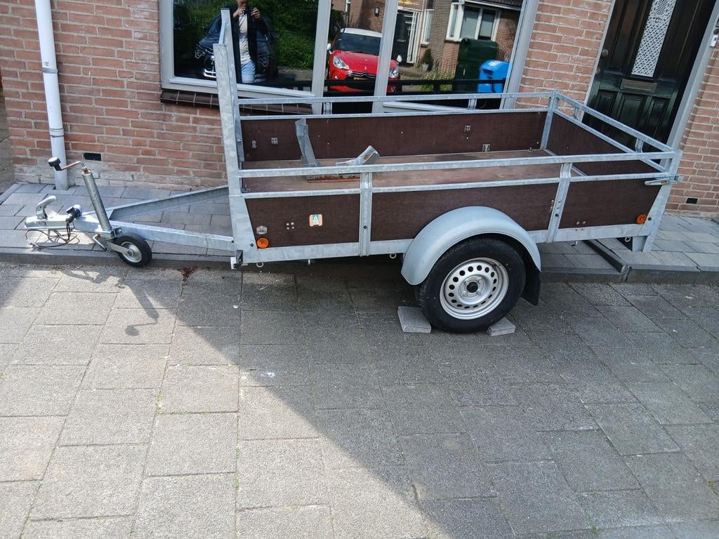 Aanhangwagen met motorsteun topconditie L225 B130, Auto diversen, Ophalen of Verzenden, Gebruikt