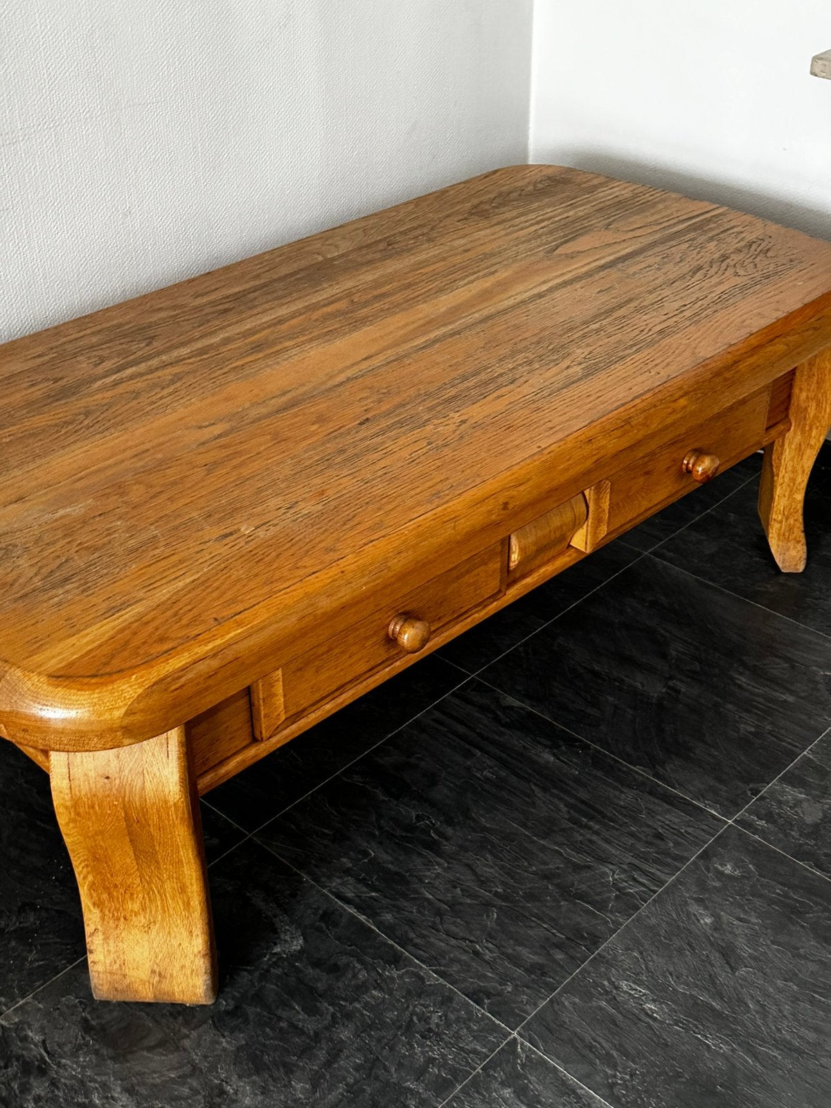 Eiken salontafel, Ophalen, Gebruikt, 100 tot 150 cm, 50 tot 100 cm