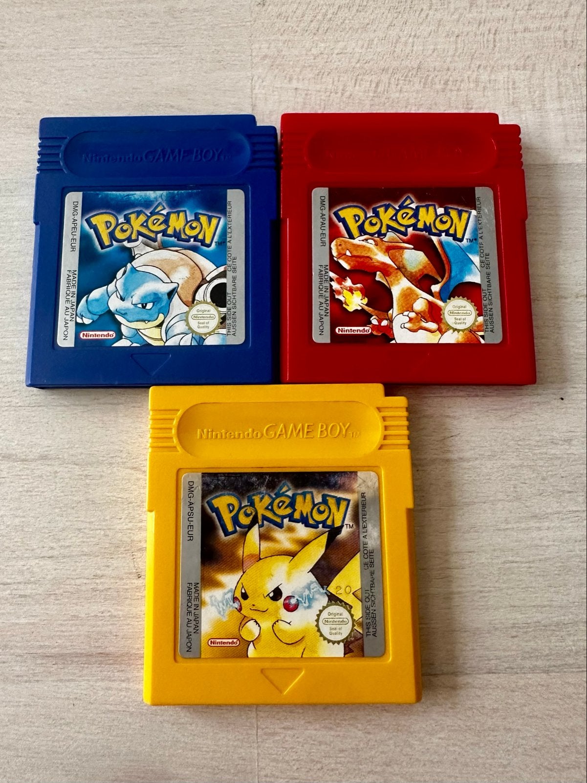 Pokémon Game Boy games: Red, Blue en Yellow, Gebruikt, Verzenden, 1 speler, Role Playing Game (Rpg)