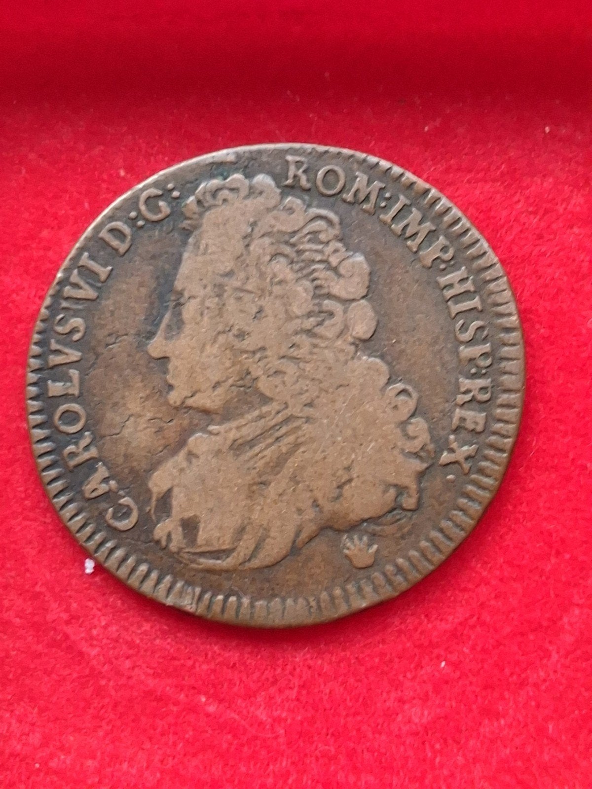 koperen Oord / Liard Karel VI, 1712, Brabant, Ophalen of Verzenden, Overig, Losse munt