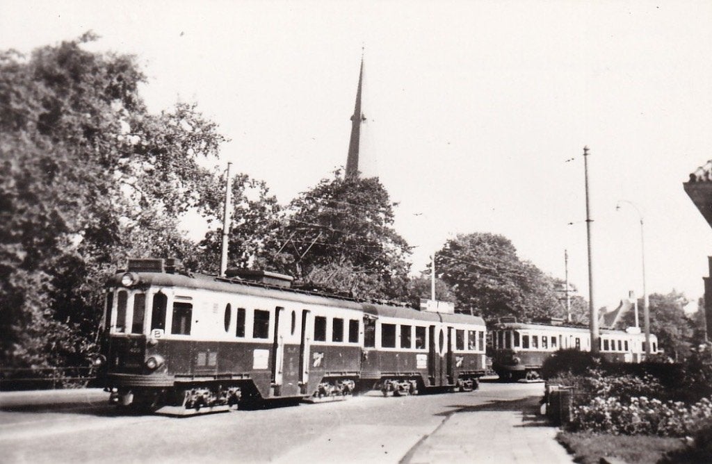 751D Oegstgeest, traject Leiden - Haarlem N.Z.H., Ophalen of Verzenden, 1920 tot 1940, Ongelopen, Zuid-Holland