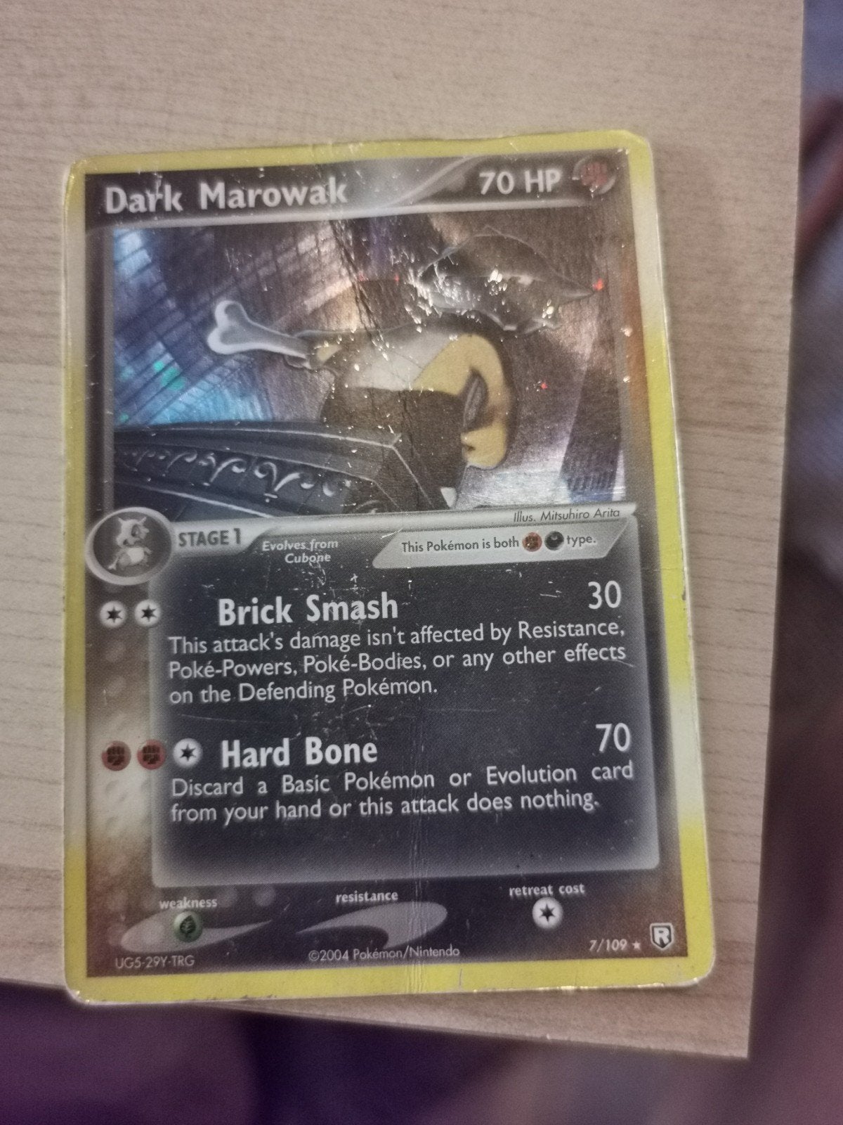 Dark Marowak Pokémon kaart - 70 HP, Ophalen of Verzenden, Gebruikt, Losse kaart
