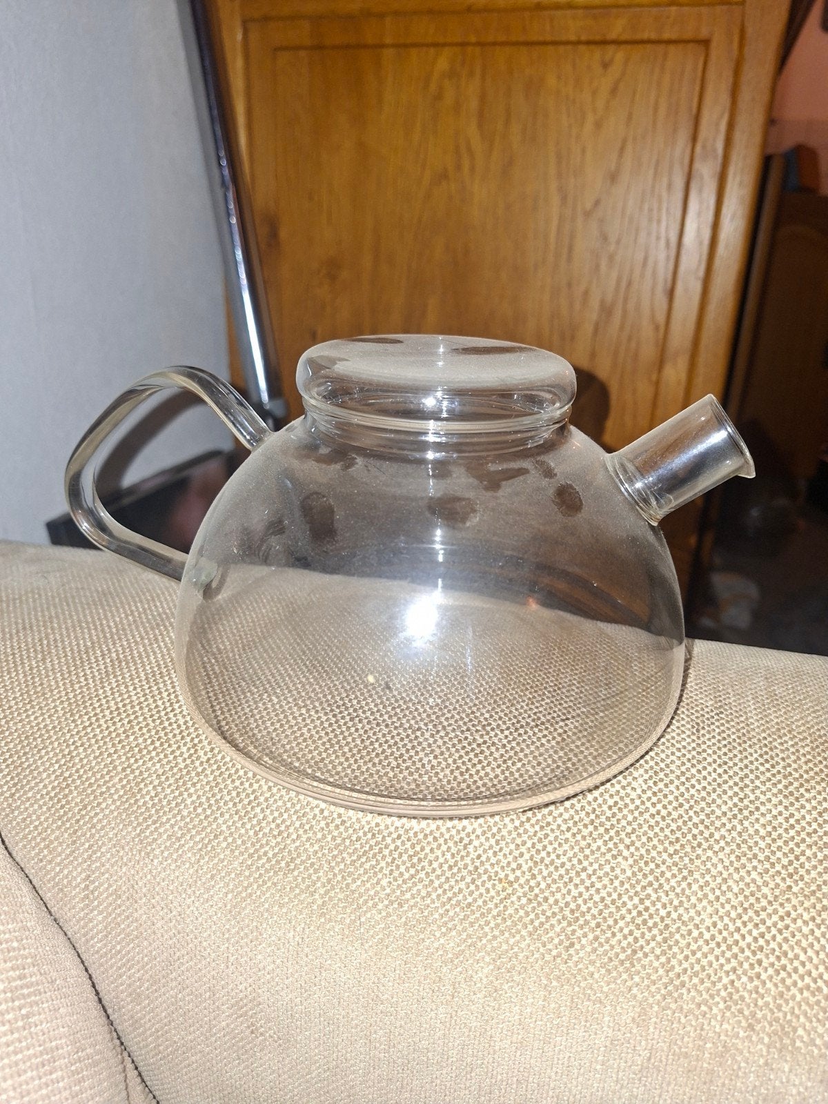 vintage Glazen theepot  nieuw ongebruikt, Theepot/fluitketel, Ophalen of Verzenden, Overige merken, Glas