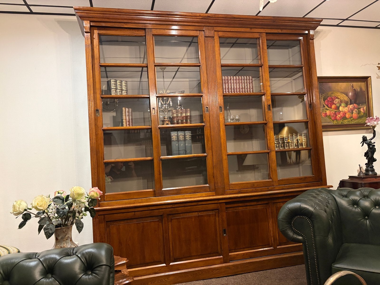 Eichholtz Bibliotheekkast Massief Eiken - Herenkamer/Mancave, Ophalen, 7671cm, Gebruikt, 200 cm of meer