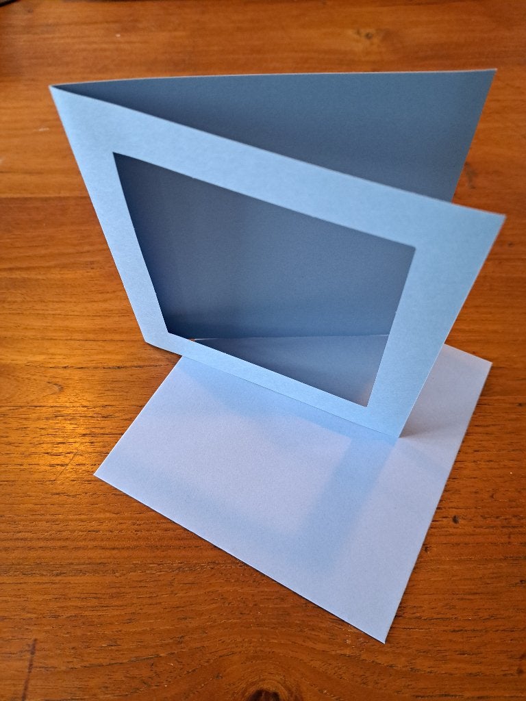 4 Lavendelblauwe passepartout kaarten met envelop, Hobby en Vrije tijd, Kaarten | Zelf maken, Ophalen of Verzenden, Nieuw, Overige thema's