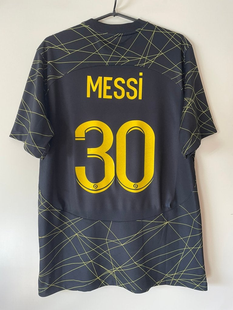 Messi #10 PSG Jordan 22/23 Fourth Maat M, Maat 48/50 (M), Zwart, Ophalen of Verzenden, Zo goed als nieuw