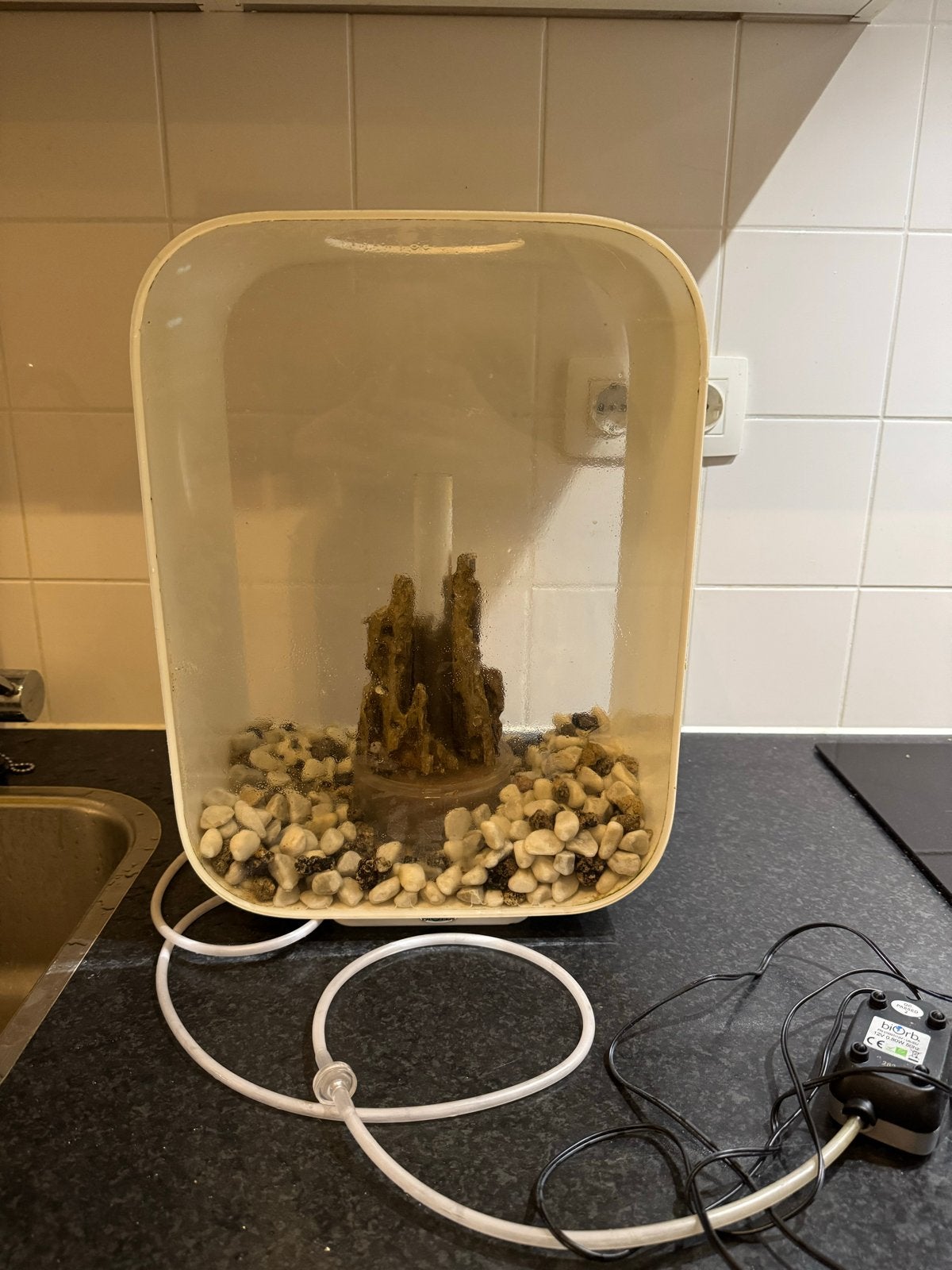 Wit Biorb aquarium 15 liter, Dieren en Toebehoren, Vissen | Aquaria en Toebehoren, Ophalen of Verzenden, Zo goed als nieuw, Leeg aquarium