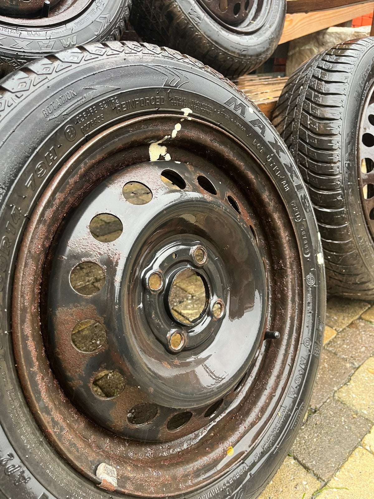 All-season banden en velg 14" + winterbanden en velg 14", Auto-onderdelen, Ophalen, 14 inch, Gebruikt, Overige
