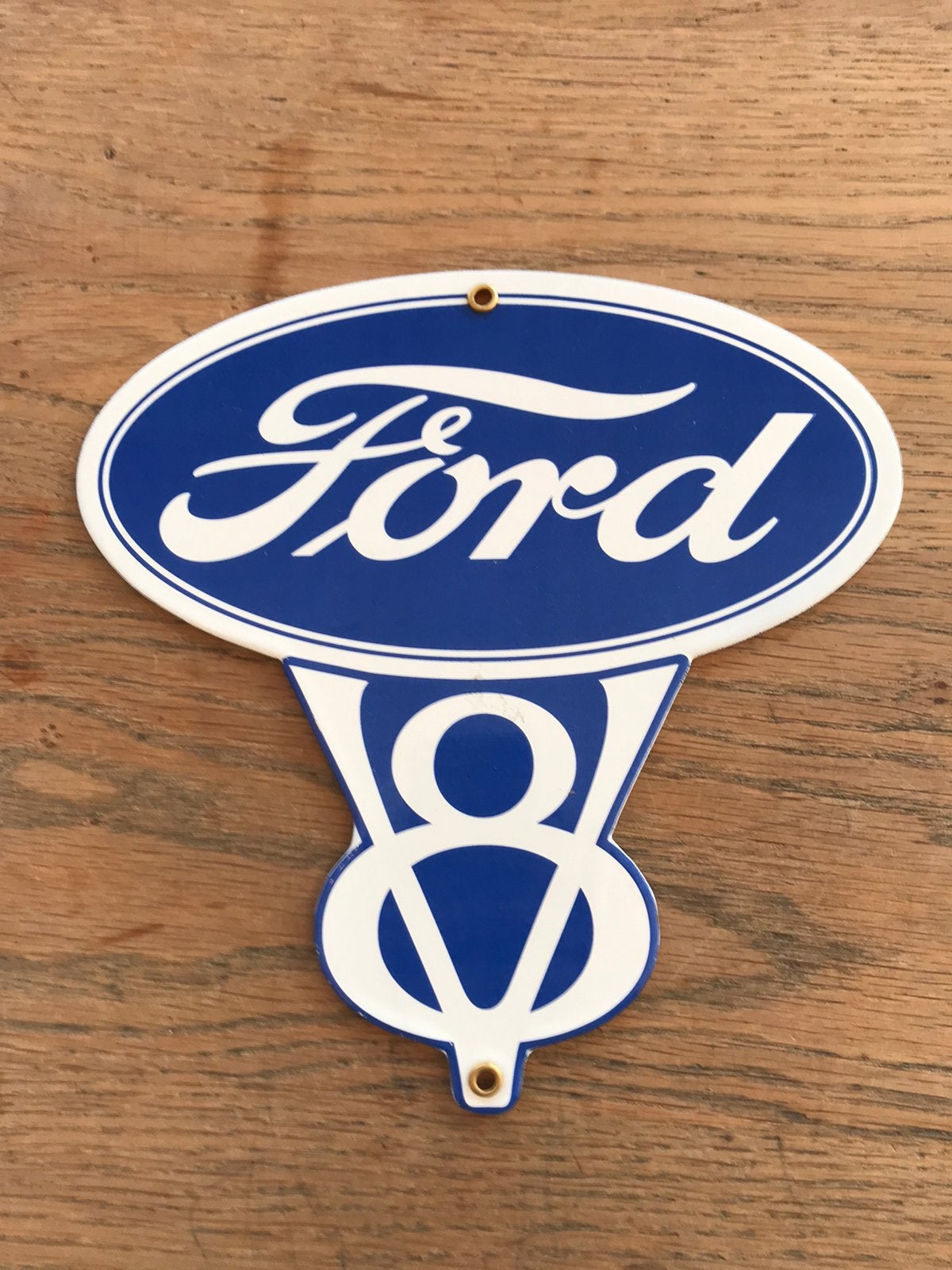 Ford V8 emaille reclamebord, Verzamelen, Ophalen of Verzenden, Gebruikt, Reclamebord
