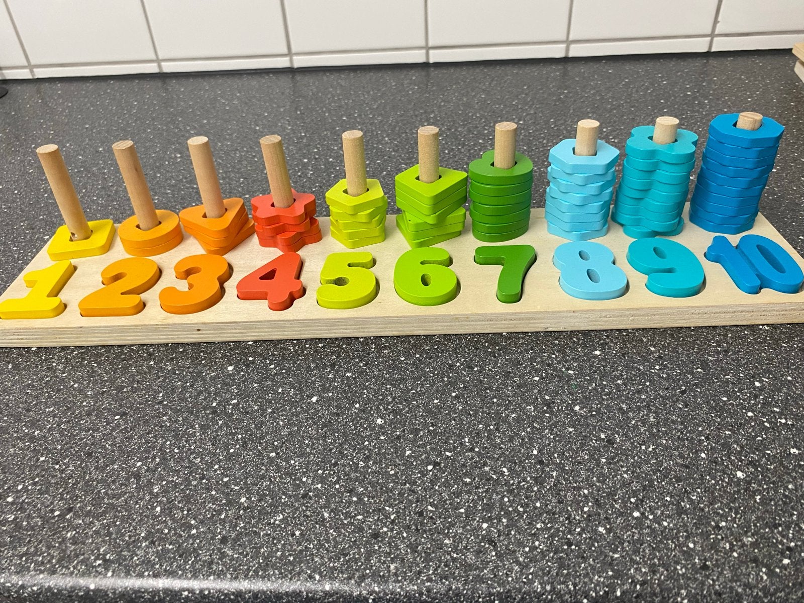 Compleet houten telraam met cijfers en ringen, Ophalen, Zo goed als nieuw, Rekenen