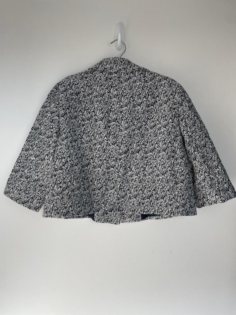 MaxMara Studio boucle blazer kort zwart wit maat 38, Maat 38/40 (M), Info@marcolin.com, Zwart, Max Mara
