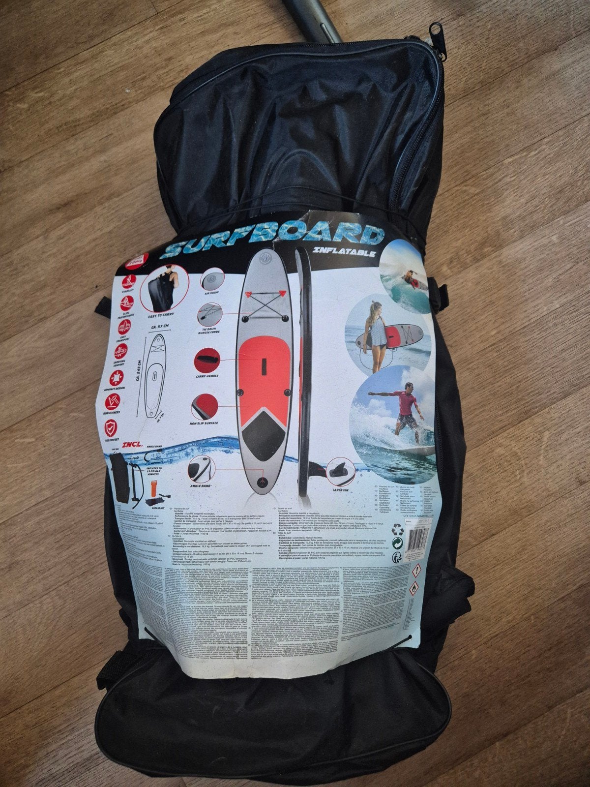 Opblaasbaar Surfboard / SUP board 243cm - Compact & Stabiel, Ophalen of Verzenden, Nieuw, Met koord