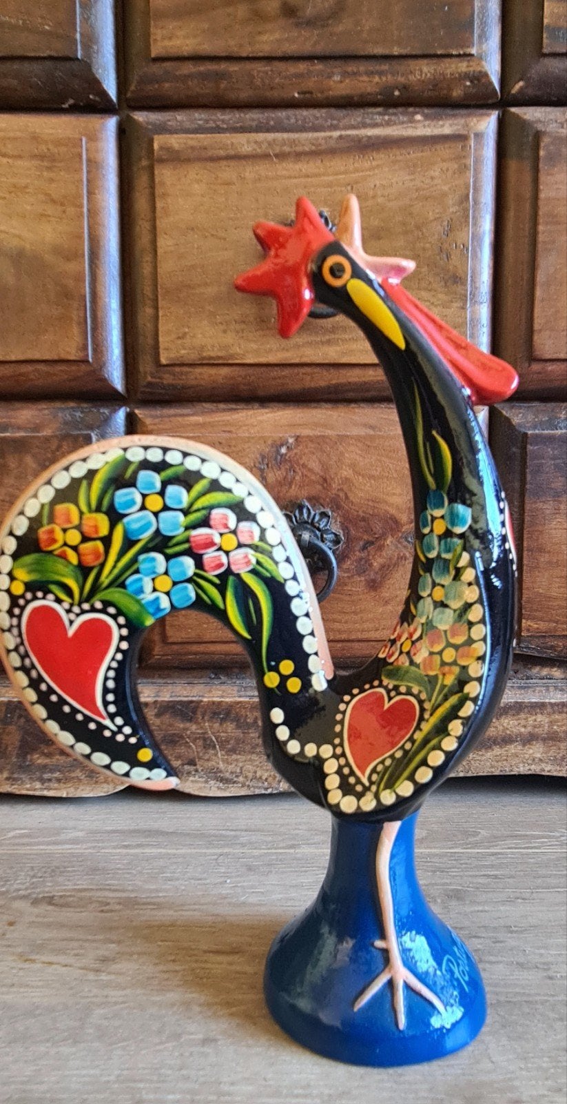 Kleurrijke Portugese Haan - Handgeschilderd Keramiek, Antiek en Kunst, Antiek | Overige Antiek, Ophalen of Verzenden
