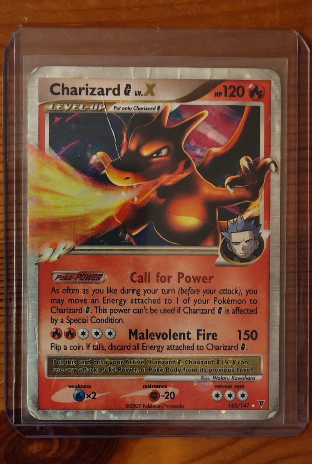 Charizard G LV.X 143/147 - Supreme Victors (2009), Ophalen, Gebruikt, Losse kaart, Foil