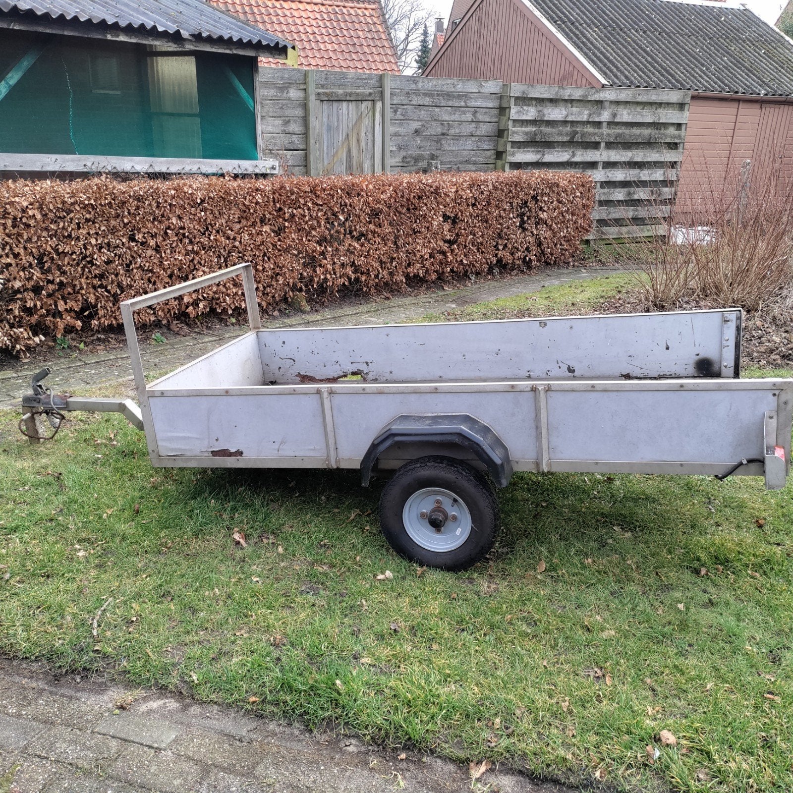 Aanhanger,Aanhangwagen,KAR,Hout,RVS,Auto,bagage,rijklaar, Ophalen