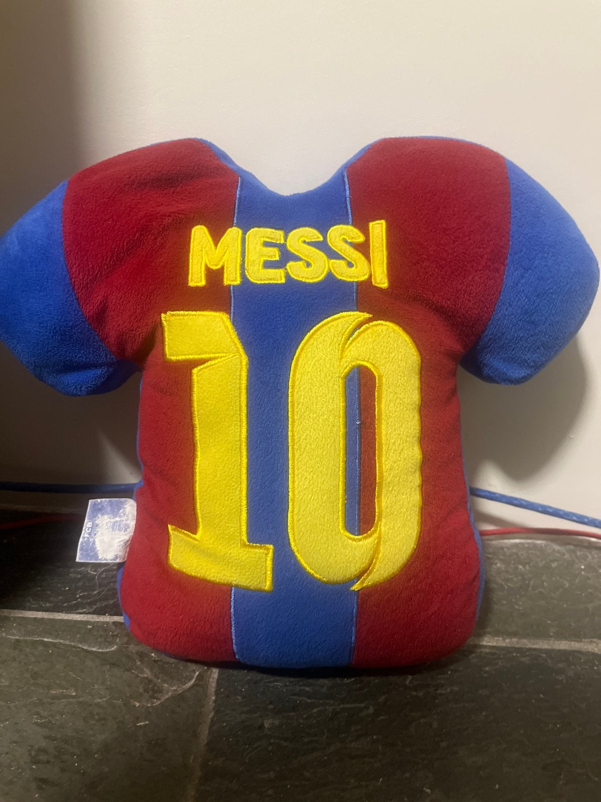 FC Barcelona Messi 10 Kussen, Ophalen of Verzenden, Gebruikt