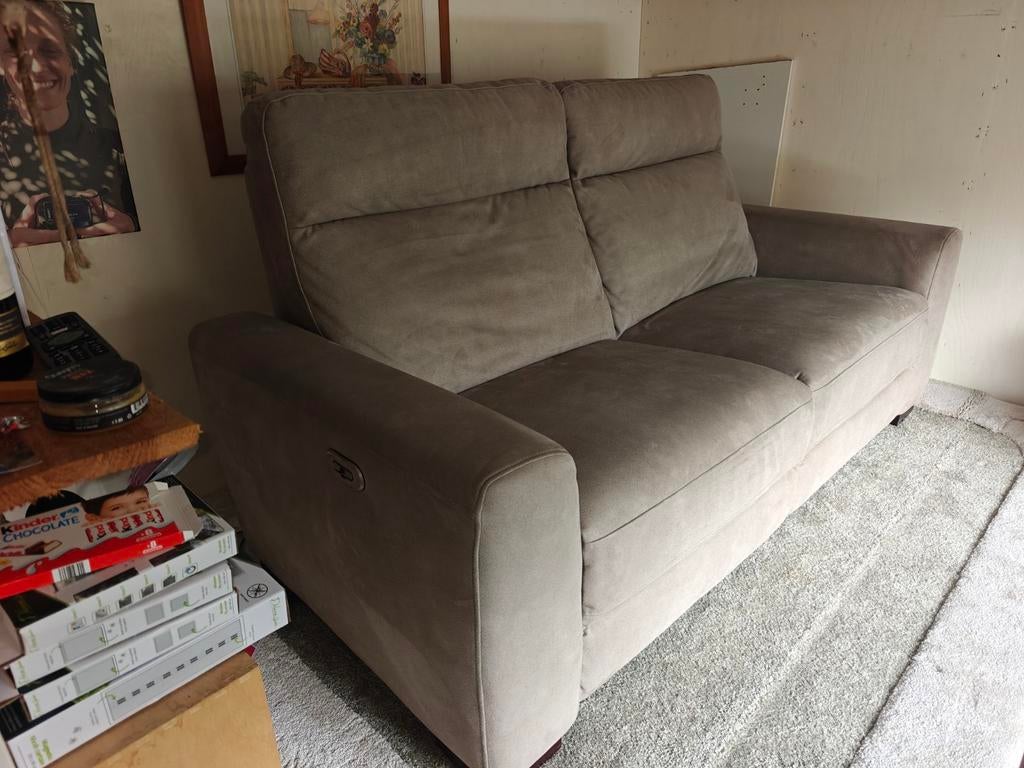2 zits Elektrisch verstelbare loungebank - 2 meter breed, Gebruikt, Tweepersoons, 75 tot 100 cm, Ophalen of Verzenden
