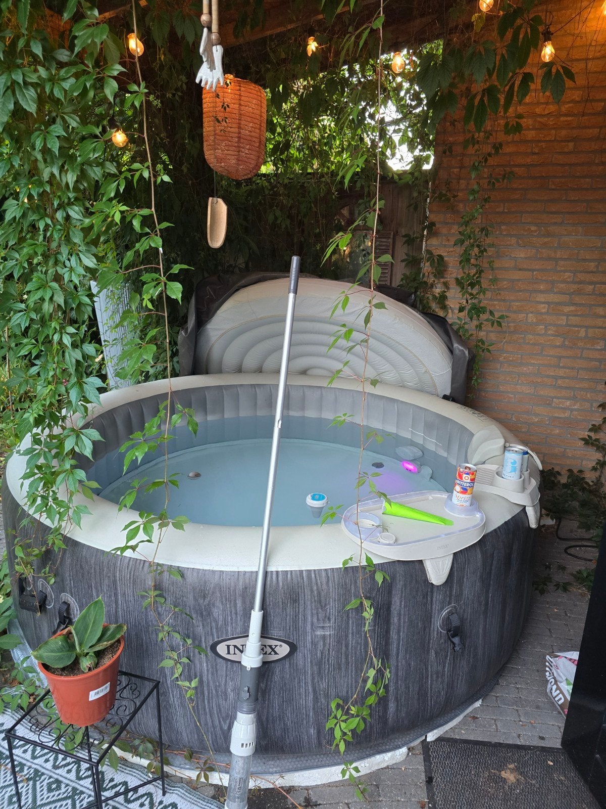 Intex Pure Spa Greywood 6 persoons opblaasbare jacuzzi, Ophalen, Gebruikt, Opblaaszwembad, Rond