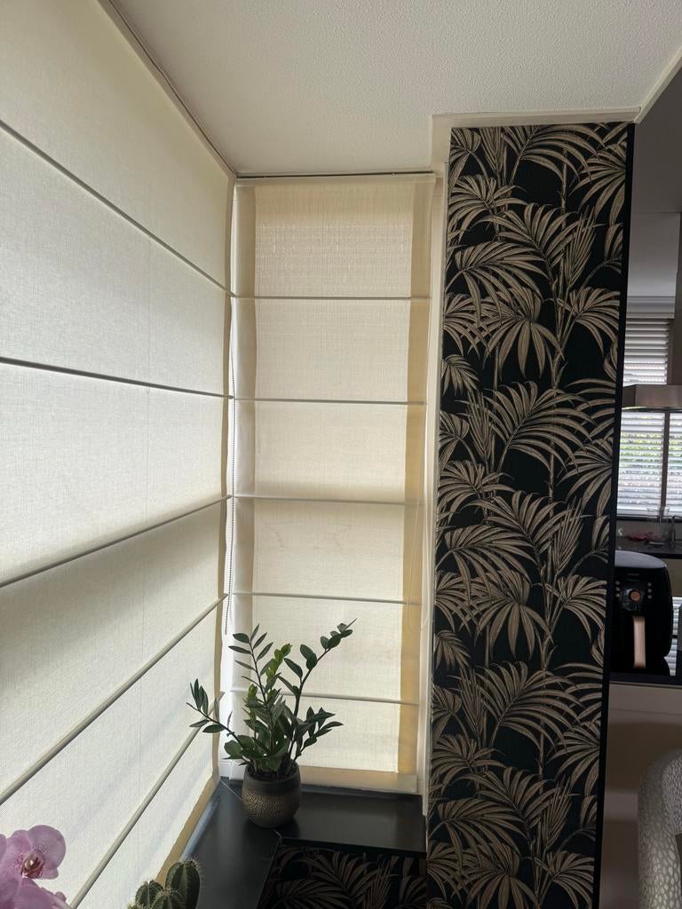 Luxaflex Vouwgordijn Crème - 54x170 cm, Zo goed als nieuw, Crème, 150 tot 200 cm, 50 tot 100 cm